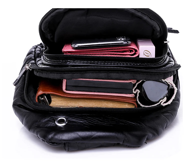 Casual Women Chest Bags Soft PU Leather Female Crossbody Shoulder Bag