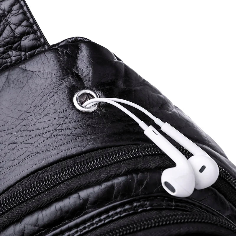 Casual Women Chest Bags Soft PU Leather Female Crossbody Shoulder Bag