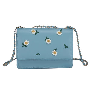 Casual Women Flower Printing Shoulder Bags Small PU Leather