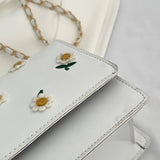 Casual Women Flower Printing Shoulder Bags Small PU Leather