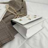 Casual Women Flower Printing Shoulder Bags Small PU Leather