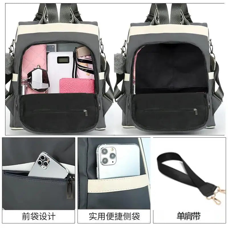 Casual Women Girls Oxford School Backpacks Anti Theft Backpack