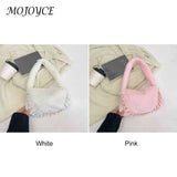 Soft Plush Shoulder Bag with Chain Handle