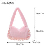 Soft Plush Shoulder Bag with Chain Handle