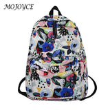 Casual Women Print Handbag Preppy Style Cartoon Graffiti Large Capacity Backpack