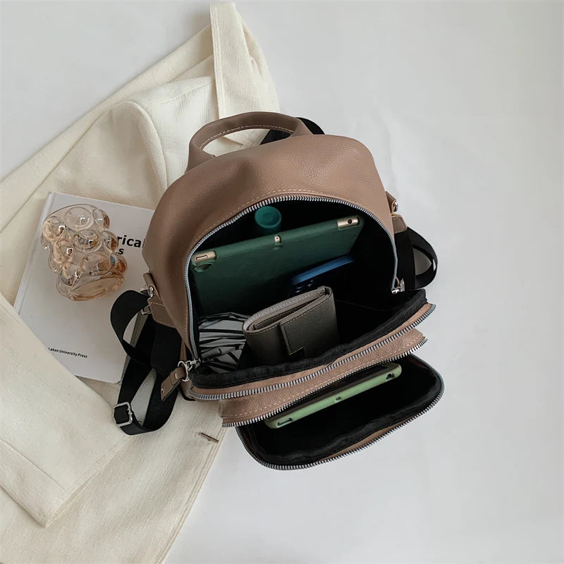Casual Women Pu Leather Backpacks High Ladies Shoulder Travel Bags