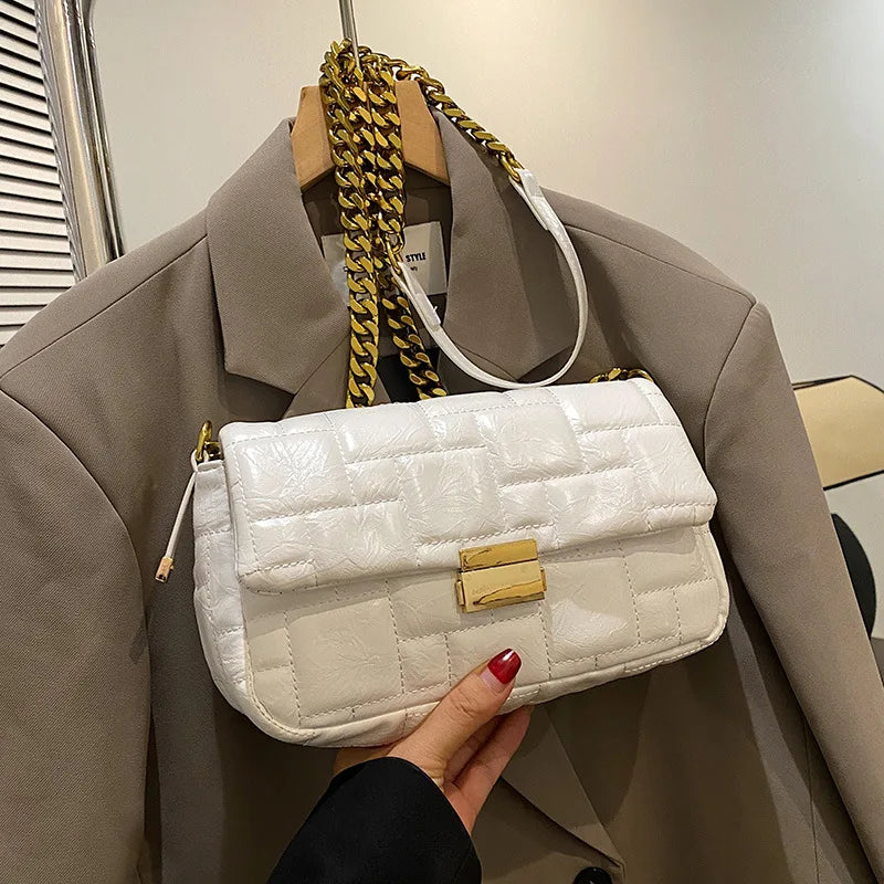 Casual Women Pu Leather Chain Shoulder Bag High Ladies Small Crossbody Bags Fema