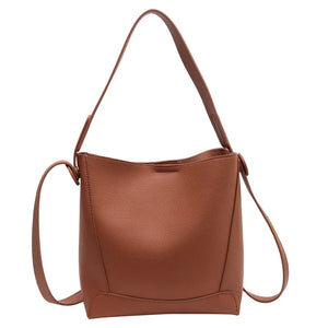 Casual Women Pu Leather Shoulder Bucket Bag High Ladies Small Handbags