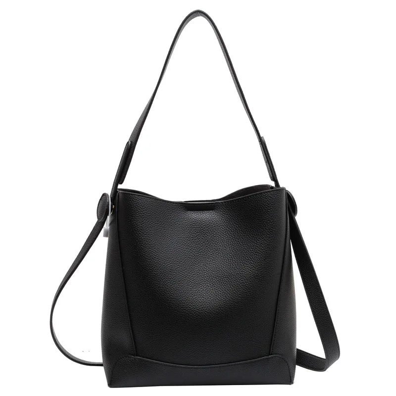 Casual Women Pu Leather Shoulder Bucket Bag High Ladies Small Handbags