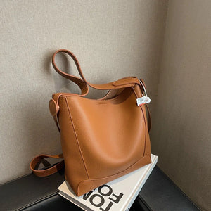 Casual Women Pu Leather Shoulder Bucket Bag High Ladies Small Handbags
