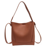 Casual Women Pu Leather Shoulder Bucket Bag High Ladies Small Handbags