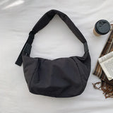 Casual Women Shoulder Bag Nylon Solid Wide Strap Crossbody Bag Light Travel