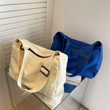 Casual Canvas Shoulder Bag for Women Solid Travel Purse
