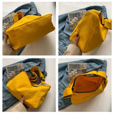 Casual Canvas Shoulder Bag for Women Solid Travel Purse