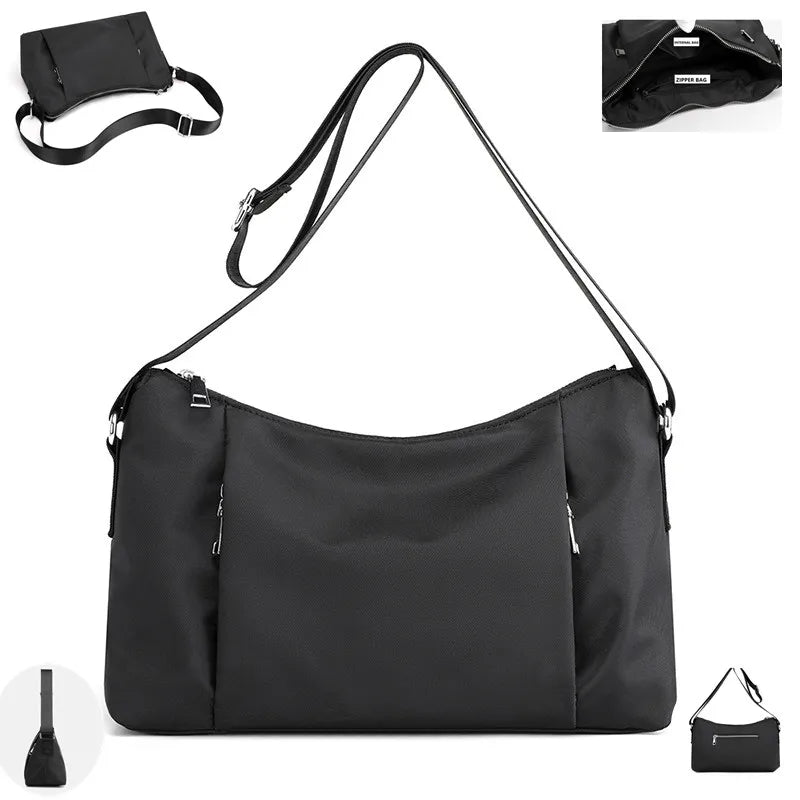 Casual Women Nylon Shoulder Bag Crossbody Tote Soft Handbag for Lady Girls