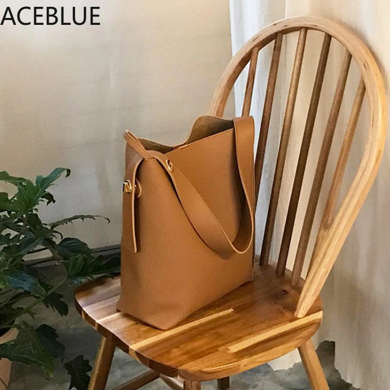 Casual Women Shoulder Bags, PU Leather Bucket Crossbody Bags