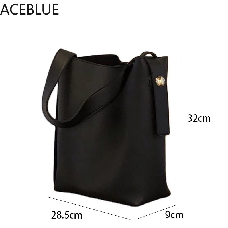 Casual Women Shoulder Bags, PU Leather Bucket Crossbody Bags