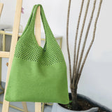 Casual Woven Knitted Braid Shoulder Bag Large Tote