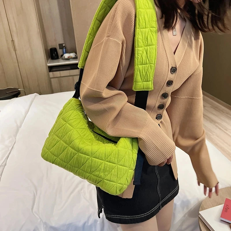 Casual Women Soft Small Shoulder Bags Handbags Cotton Crossbody Bag Female