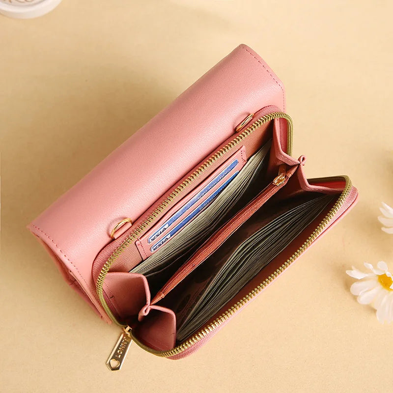 Casual Women Soft Leather Shoulder Bag Large Capacity Crossbody Wallet