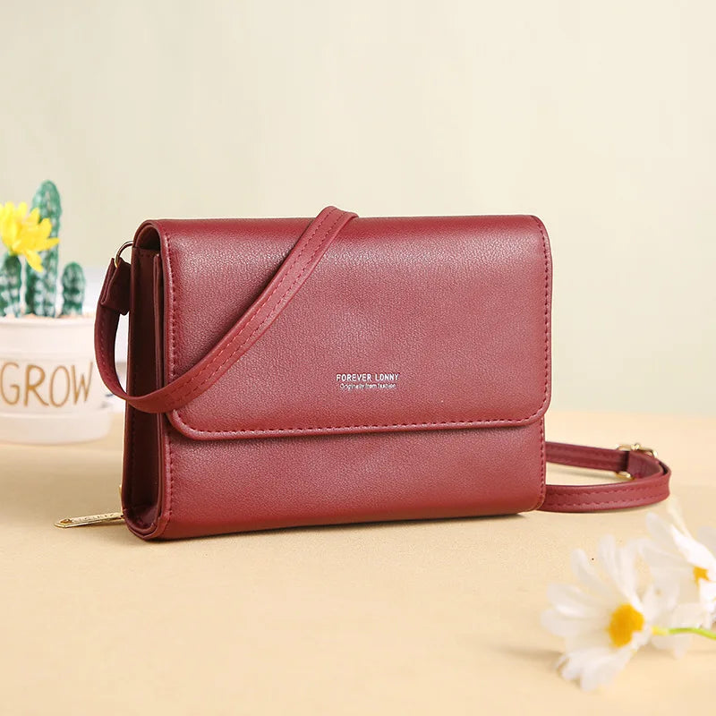 Casual Women Soft Leather Shoulder Bag Large Capacity Crossbody Wallet