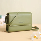 Casual Women Soft Leather Shoulder Bag Large Capacity Crossbody Wallet