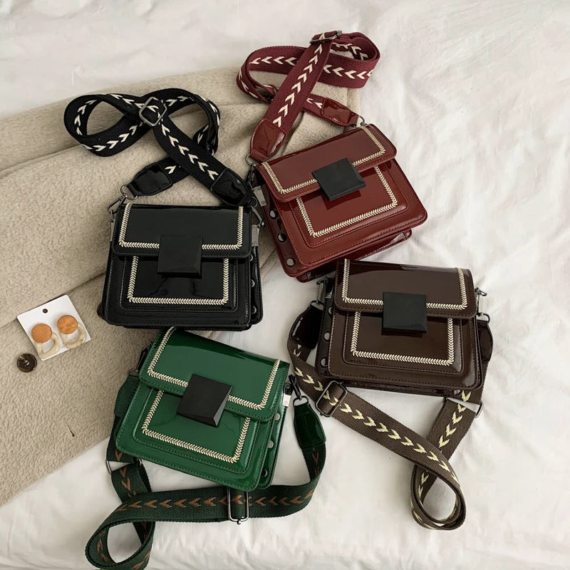 Casual Women's Shoulder Bag Wide Strap Messenger Bag