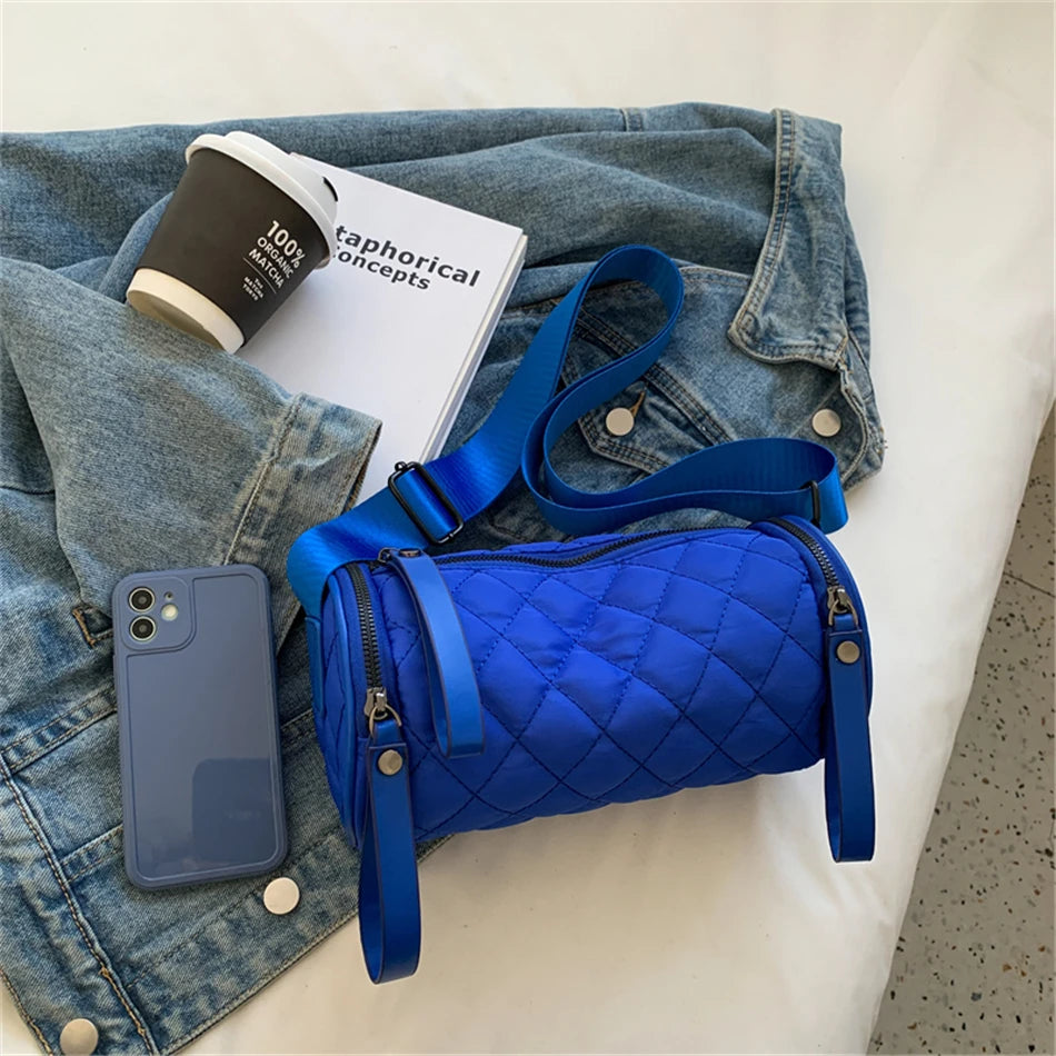 Casual Women's Bucket Bag Waterproof Nylon Crossbody Handbag