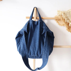 Casual Women's Denim Bag Female Solid High Canvas Shoulder Bag