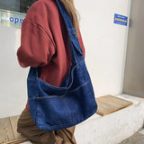 Casual Denim Shoulder Bag for Women Canvas Messenger Bag
