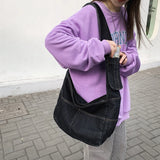Casual Denim Shoulder Bag for Women Canvas Messenger Bag