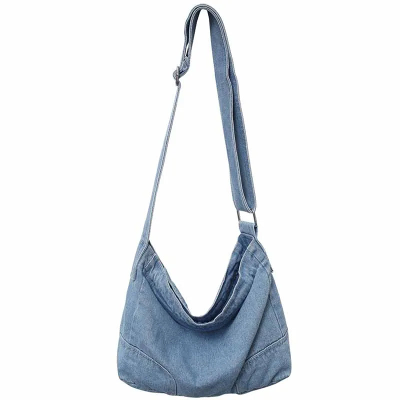 Casual Denim Shoulder Bag for Women Girls