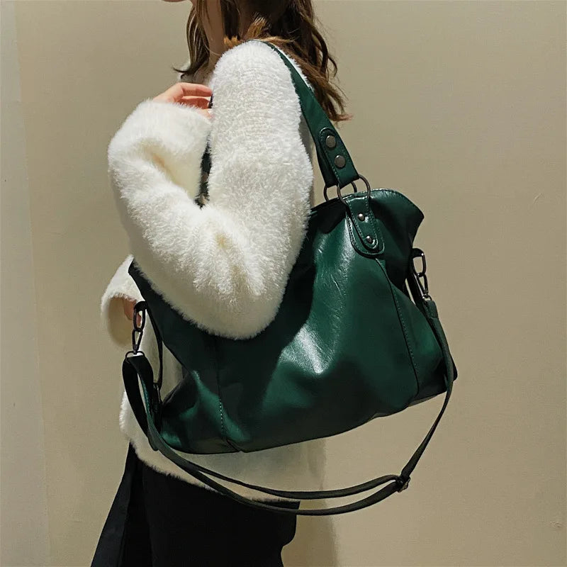 Casual Women's Shoulder Bags Big Capacity Tote Bag Handbags High PU Leather