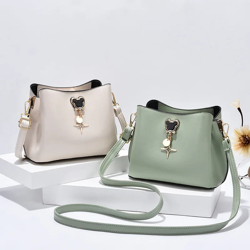 Casual Mini Shoulder Bag Bucket Handbag Women's Messenger Bag Wallet Purse
