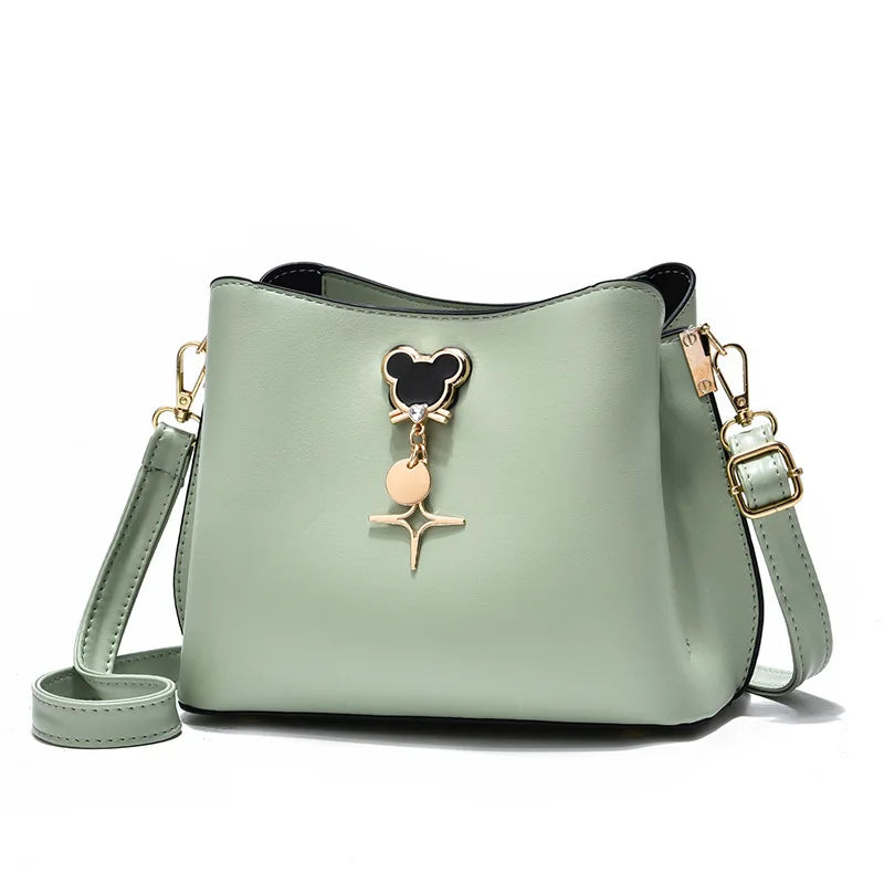 Casual Mini Shoulder Bag Bucket Handbag Women's Messenger Bag Wallet Purse