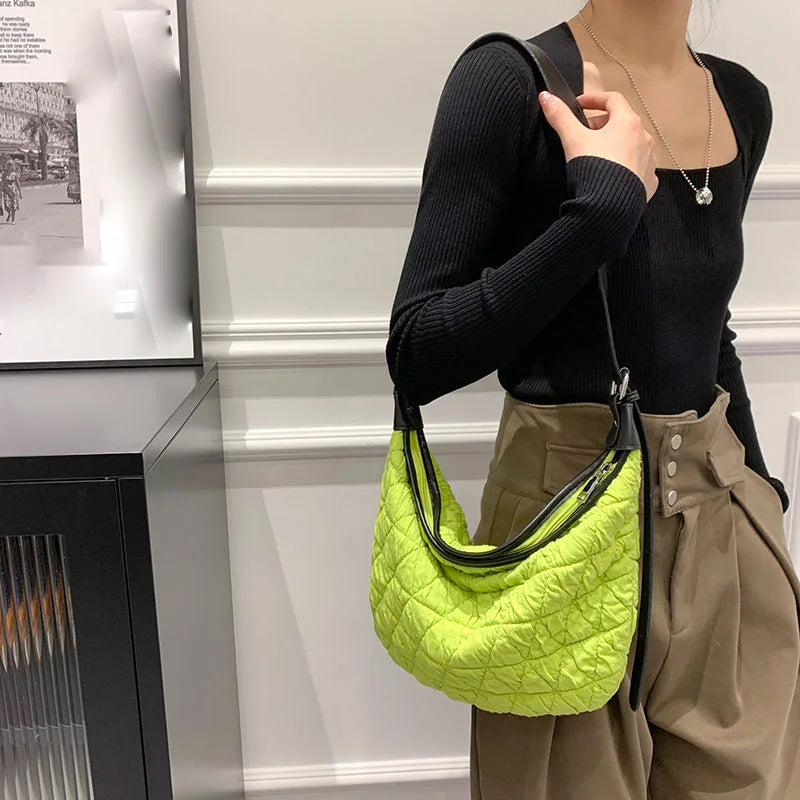 Casual Nylon Tote Bag for Women Zipper Handbag