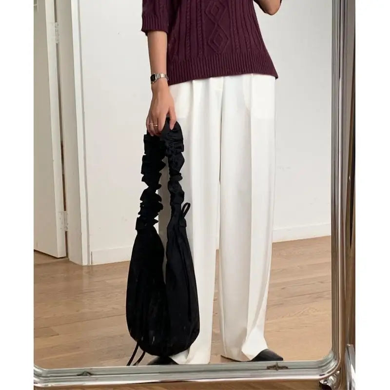 Casual Fold Lace Shopping Bag Drawstring Large Capacity Canvas Women Bags