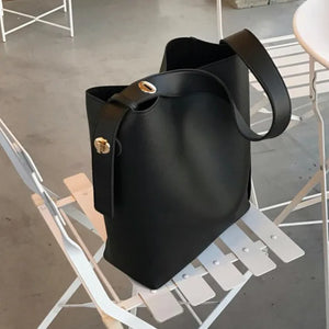 Casual Women Composite Bags Large Capacity Solid Bucket Shoulder Crossbody Bags