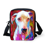 Cat Dog Watercolor Style Pattern Teenager Kids Messenger Bag