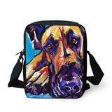 Cat Dog Watercolor Style Pattern Teenager Kids Messenger Bag