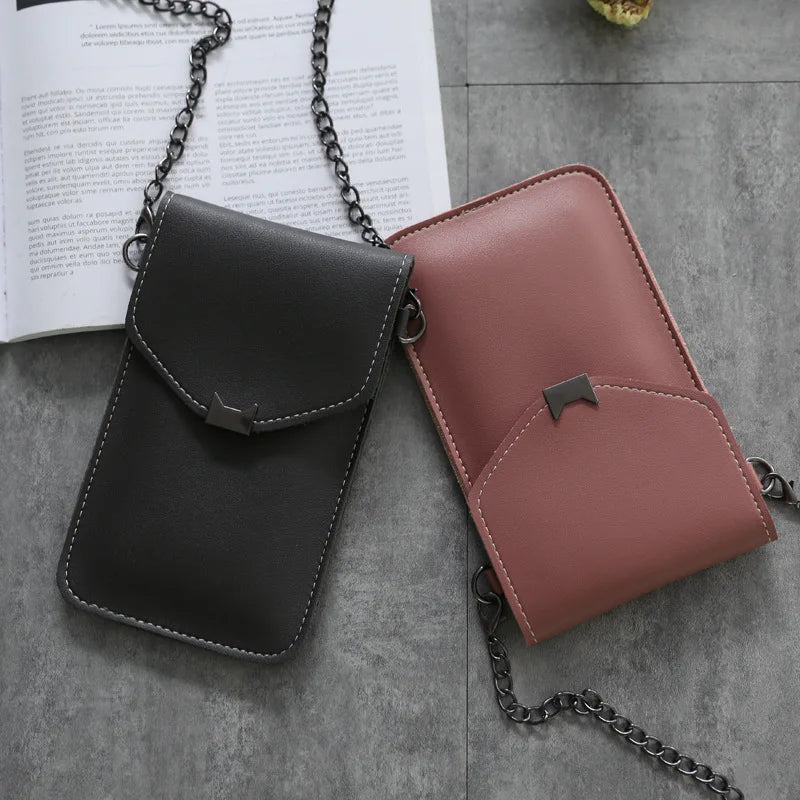 Cat Ear Touch Screen Retro Phone Bag Women Chain Messenger Mini Shoulder Bag