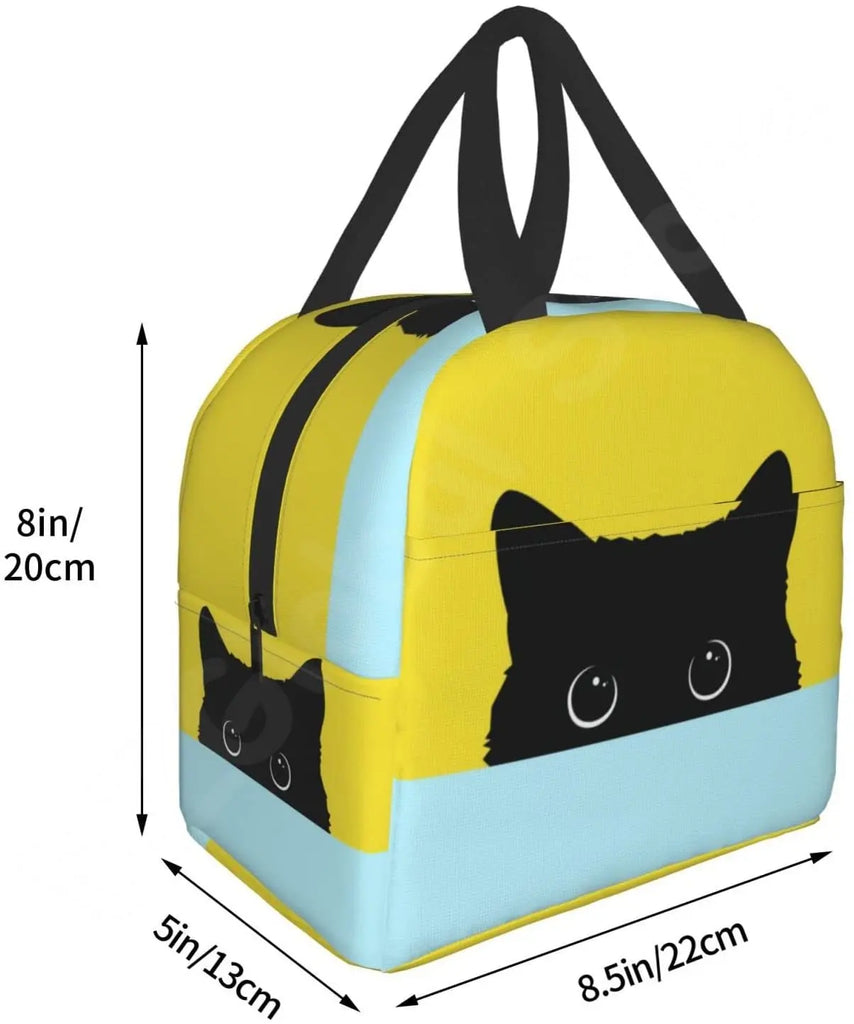 Cat Insulated Lunch Bag Reusable Cooler Thermal Tote Bag for Travel Work