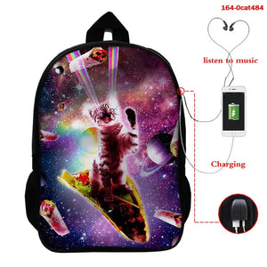 Cat Print 3D School Backpack for Girls Boys Children Book Bag