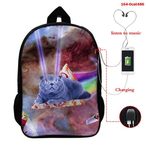 Cat Print 3D School Backpack for Girls Boys Children Book Bag