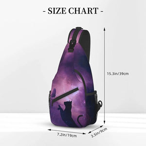 Cat & Butterfly Sling Bag Backpack for Travel Hiking