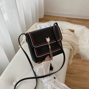 Cat Head Women's Shoulder Bag PU Handbag Shopping Lipstick Bag