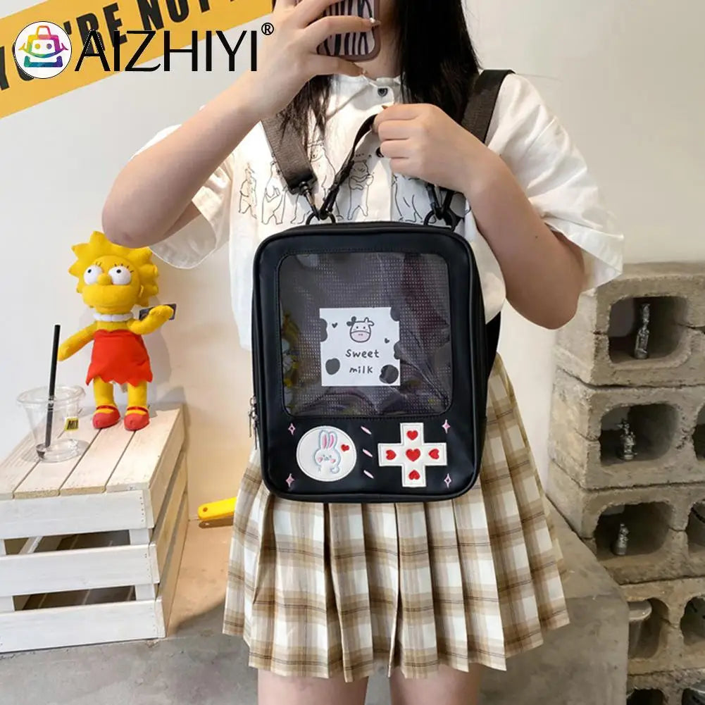 Causal Girl Backpack Transparent Hit Knapsacks Travel Student School Bags