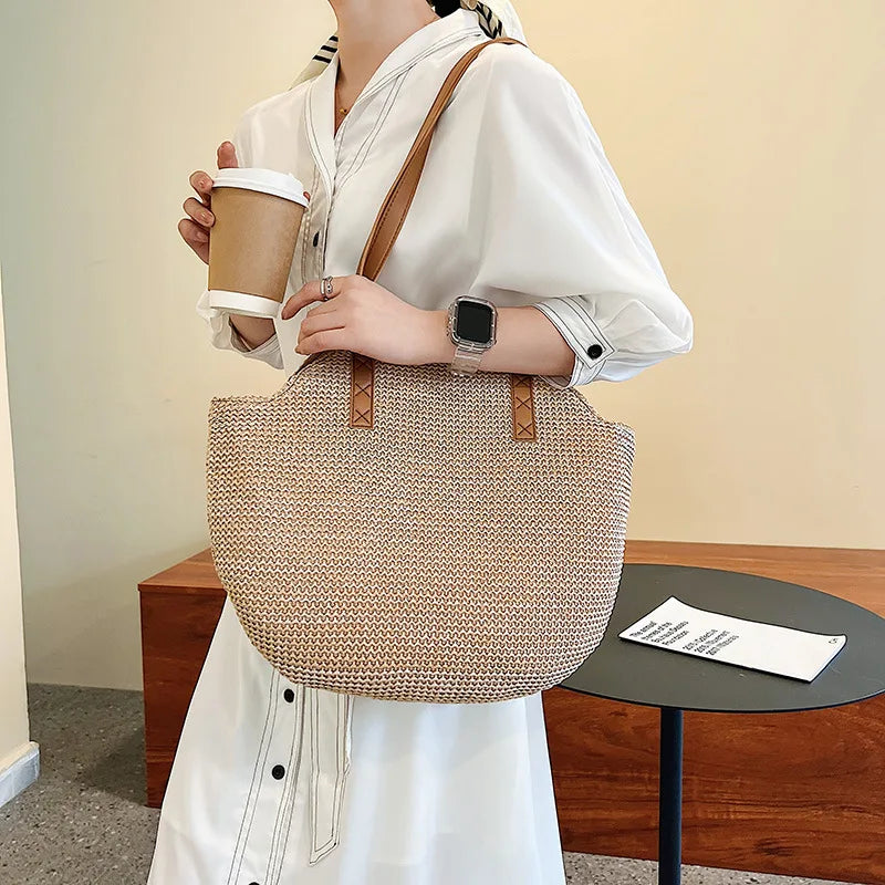 Celebrity Bags Women's Spring Retro Straw Woven Shoulder Bag