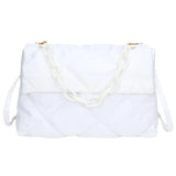 Nylon Crossbody Square Bag Quilted Flap Handbag Casual Large Capacity
