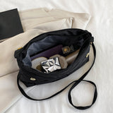 Nylon Crossbody Square Bag Quilted Flap Handbag Casual Large Capacity